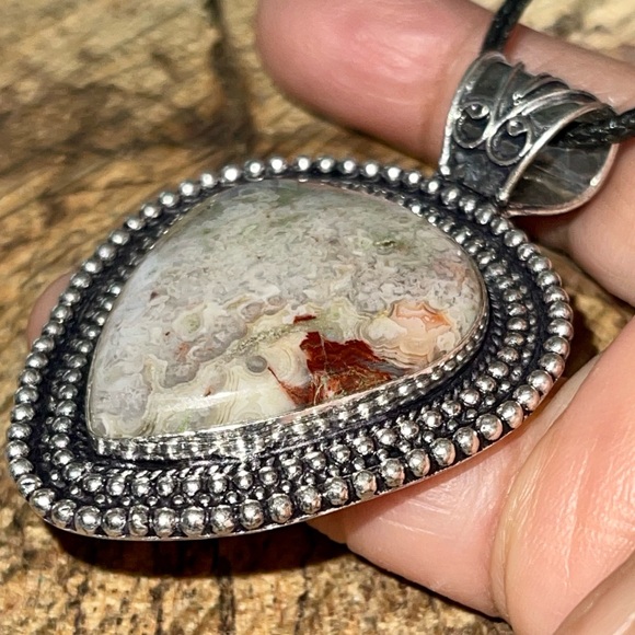 Crazy Lace Agate Pendant 2 1/4” - Picture 3 of 15